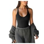Bestgift Kolsuz Tank top Kaşkorse Bluz Dip Gömlek Örme Kadınlar Seksi Zayıflama, siyah, XS