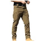 Bestgift LX9 Kahverengi Düz Uzun Erkek Kargo Pantolon
