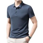 Bestgift Polo Mavi Kısa Kollu Günlük Erkek T-shirt