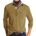 Bestgift Polo Yaka Yellow Uzun Kollu Erkek Gömlek