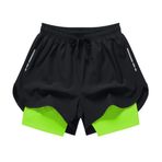 Bestgift Spor Şortları Erkek Basketbol Koşu Fitness Yüzme Mayoları, siyah 3, 4XL