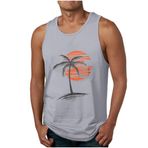 Bestgift Tank Top Açık Gri Kolsuz Erkek Atlet