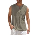 Bestgift Tank Top Deve Bağcıklı Kısa Kollu Erkek T-shirt