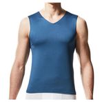 Bestgift Tank Tops Mavi V Yaka Erkek Spor Atlet