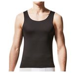 Bestgift Tank Tops Siyah Bisiklet Yaka Erkek Spor Atlet