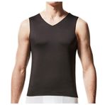 Bestgift Tank Tops Siyah V Yaka Erkek Spor Atlet