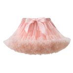 Bestgift Tutu Etek Prenses Etek örgü Yarım Vücut Etek Kabarık Etek, Pembe 3, XS