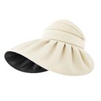 Bestgift Visor Beyaz Off White UV Vinil Kadın Şapka