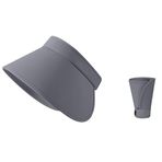 Bestgift Visor Gri 5 UV Vinil Kadın Şapka