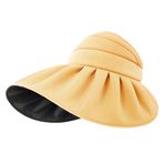Bestgift Visor Kahverengi UV Vinil Kadın Şapka