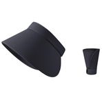Bestgift Visor Siyah 5 UV Vinil Kadın Şapka