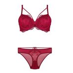 Bestin Kadın Bordo Destekli Dantelli Sütyen Ve Külot Takım, 80B, DT4485-89D0018319420