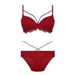 Bestin Kadın Bordo Desteksiz Bralet Sütyen Külot Takım, 90B, DS4618NX-89D0018319992