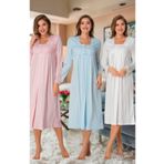 Bestin Kadın C7013EF-86D0018319372 Ekru Dantelli Hamile Lohusa Gecelik
