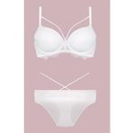Bestin Kadın Ekru Desteksiz Bralet Sütyen Külot Takım, 90B, C4618NT-89D0018319735
