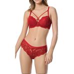 Bestin Kadın Kırmızı Desteksiz Dantelli Sütyen Külot Takım, 90B, D20206WG-86DS018319651