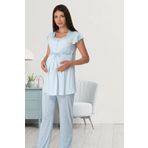 Bestin Kadın Mavi Hamile Lohusa Pijama Takımı, 2XL, D6012EF-89D0018312118