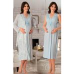 Bestin Kadın Mavi Hamile Lohusa Sabahlık Ve Gecelik Takım, 2XL, DT8035EF-89C0018317471