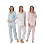 Bestin Kadın Pembe Hamile Lohusa Pijama Takımı, 2XL, C7012EF-89D0018310281