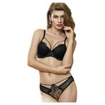Bestin Kadın Siyah Destekli Dantelli Sütyen Ve Külot Takım, 75B, D4485-89D0018319469