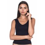Bestin Kadın Siyah Kalın Askılı Dikişsiz Toparlayıcı Atlet, L, DW5012MI-869SC00182959