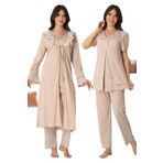 Bestin Kadın Vizon Hamile Lohusa Sabahlıklı Pijama Takımı, M, D8024EF-869DST0004935