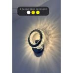 bestof tasarım Duvar Tekli Modern Aplik Kristal Taşlı Led Aplik - 3 Renk - ( Beyaz - Sarı - Gün Işığı )