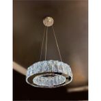 bestof tasarım Modern Krom Sarkıt Kristal Taşlı Power LED 3 Renk Avize - Siyah - 1