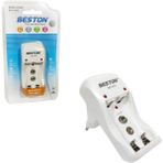 Beston Çok Amaçlı Pil Şarj Cihazı LED Göstergeli Aa(1.2 V Kumanda) Aaa(Duvar Saati) 9V(6F22) Mikrofon