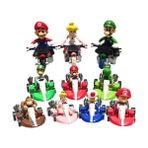 Bestone 10 Adet Süper Mario Bros Kart Geri Çekin Araba Motosiklet Pvc Figure Oyuncak (Yurt Dışından) - Renkli