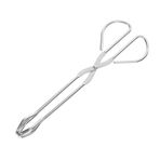 BESTonZON 1 Adet Paslanmaz Çelik Barbekü Izgara Maşası - Yemek Pişirmek Için Mutfak Maşası - Ekstra Uzun Makas Maşası (Gümüş) -24 * 6Cm