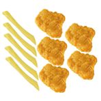 BESTonZON 1 Takım Sahte Tavuk Nuggets Ve Patates Kızartması Kızarmış Tavuk Nugget Modeli Masaüstü Dekoru Vitrin Modeli Yemek Dekoru Gerçekçi Gıda Modeli Teşhir Kaynağı Taklit Yemek Süsü Pvc
