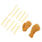 BESTonZON 1 Takım Simülasyon Tavuk ve Patates Kızartması mutfak dekorasyonu masa takvimi Fransızca oyuncak modeller pvc yemek dekoru pvc tavuk budu modeli Kostüm oyunu süslemek Ayarlamak