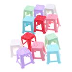 BESTonZON 12 Şövale Tuval Boyama Için Stand Mini Bebek Sandalyesi Bebek Evi Minyatür Süs Istiflenebilir Tabure Minyatür Mobilya Aksesuarı Standları Küçük Grup Tabureler Minik