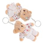 BESTonZON 2 Adet Çift Ayı Kolye Madalyon Tavşan Anahtarlık Peluş Kapaklı Anahtarlık Anahtarlık Sevimli Ayı Şekli Anahtarlık Peluş Anahtarlık Ayı Kolye Anahtarlık Doldurulmuş Ayı Anahtarlık