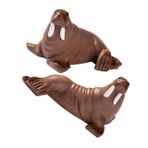 BESTonZON 2 Adet Küçük peyzaj süsleri deniz hayvanı figürü okyanus benzetmek heykelcik yapay dekoratif objeler ev dekorasyonu mini mors modeli küçük mors süsleme reçine Light Brown