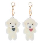BESTonZON 2 Adet Peluş Anahtarlık Doldurulmuş Hayvan Anahtarlık Karikatür Köpek Anahtarlık Anahtarlık Kolye Peluş Köpek Anahtarlık Sırt Çantası Anahtarlıklar Kızlar Için Anahtarlık