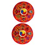 BESTonZON 2 Kase Pedi Tibet Çanaklar Tutucu Tibet Kase Yastık Çiçek Kumaş Bardak Altlığı Tibet Şarkı Söyleyen Kase Yastık Ses Kase Mat Lotus Şarkı Söyleyen Kase Meditasyon Kase Yastık
