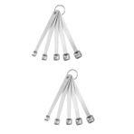 BESTonZON 2 Takım 5 Adet Ölçü Kaşığı Metal Servis Kaşıkları Kavanoz Ölçme Şef Ölçüm Kaşıkları Düzleştirici Ile Ölçüm Kaşıkları Küçük Ölçü Kabı Yemek Kasigi Manyetik Paslanmaz Çelik