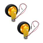 BESTonZON 2 Takım Motorlu Motor Robot Dişli Motor Tekerlekler Araç Motoru Dişli Mili Motoru Motor Model Seti Robotik Kiti Robot Step Motor Mini Dişli Araba Motoru Dc Kaynak Teli Pp Elektrik