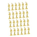 BESTonZON 24 Adet müzik aleti modeli trompet dekoratif objeler Ev dekorasyonu trompet oyuncaklar altın trompet takı fotoğraf çelenk neon Mini Ev Dekoru trompet modeli oyuncak plastik Golden