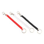 BESTonZON 3 Parça Elastik Ip Bobin Anahtarlık Helezon Yaylar Anahtarlık Yay Bobini Telefon Için Bilek Kordonu Telefon Boyunluklar Cep Telefonu Kordonu Pu Yumuşak Kauçuk Malzeme Toka Bahar