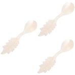 BESTonZON 3 Parça Kabuk Kaşık Yumurta Servis Kaşığı Sedef Annesi Şeker Kaşığı Karıştırma Kokteyl Karıştırıcı Reçel Çay Kaşığı Espresso Kaşıkları Yemek Yiyor Meze Kaşığı Ev Deniz Kabuğu