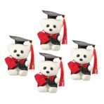 BESTonZON 4 Adet mini peluş ayı sevimli ayı oyuncak şapkalı peluş ayı peluş oyuncaklar mezuniyet ayı oyuncak yumuşak kabarık bebek hayvan Hediye oyuncak ayı buket erkekler ve kadınlar