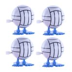BESTonZON 4 Adet Oyuncakları Havaya Uçurmak Spor Partisi Retro Klasik Saat Mekanizması Komik Kurmalı Oyuncak Noel Hediyeleri Şeker Torbası Doldurucuları Hayvan Oyuncak Voleybol Çocuk Beyaz