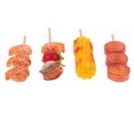 BESTonZON 4 Simülasyon barbekü şişleri kebap modeli mutfak gıda modeli yemek mutfak oyuncak oyna Dekorasyon aksesuarı Mini mangal oyuncak ızgara gıda prop mutfak dekorasyonu pvc