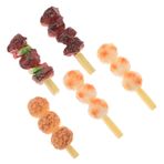 BESTonZON 5 Adet Simülasyon Barbekü Şişleri Yürümeye Başlayan Çocuk Maması Juguetes Açık Oyun Seti Oyun Mağazası Şef Barbekü Oyuncak Barbekü Fotoğraf Prop Yapay Rosto Sığır Modeli Kamp Mini