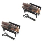 BESTonZON Açık Oyuncaklar 2 Takım şömine modeli oyuncak oyuncaklar retro yakacak odun çemberi eski modeller DIY mini yakacak odun rafı nostaljik süslemek maşa ahşap