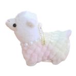 BESTonZON Alpaka Kolye Mini Hayvan Bebek Oyuncak Çanta Asılı Dekorlar Peluş Alpaka Bebek Hayvanlar Şekilli Anahtarlık Doldurulmuş Hayvan Bebekleri Partisi Pembe Metal Çantalar Peluş Bebekler