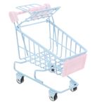 BESTonZON küçük alışveriş sepeti mini market arabası mini oyuncak yiyecekler noel hediyesi yilbasi garnitür masa minyatür alışveriş sepeti küçük süpermarket arabası alaşım Sky-blue